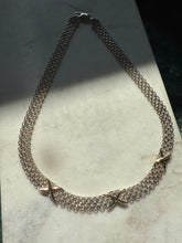 Load image into Gallery viewer, Milor Italy Two-Toned X Collar Sterling Silver Necklace 18”
