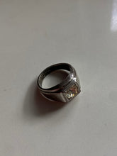 Load image into Gallery viewer, CZ Solid Backed Sterling Silver Signet Ring

