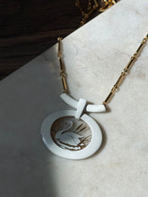 Load image into Gallery viewer, Vintage Swan White Enamel Costume Necklace 23”
