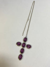 Load image into Gallery viewer, Danecraft Purple Sterling Silver Chunky Heart Necklace
