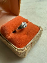 Load image into Gallery viewer, Black Enamel Ankh Sterling Silver Ring Size 5
