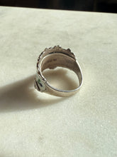 Load image into Gallery viewer, Floral Enamel Sterling Silver Ring Size 9.75
