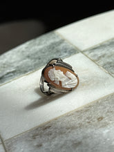 Load image into Gallery viewer, Antique Sterling Silver Cameo Shell Ring Size 5
