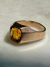 Load image into Gallery viewer, Antique Intaglio Citrine 14k Rosey Gold Ring Size 7
