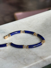 Load image into Gallery viewer, Lapis 14k Yellow Gold Bracelet 7.25”
