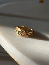 Load image into Gallery viewer, Vintage 10k Yellow Gold Emerald &amp; Diamond Ring Size 6.75
