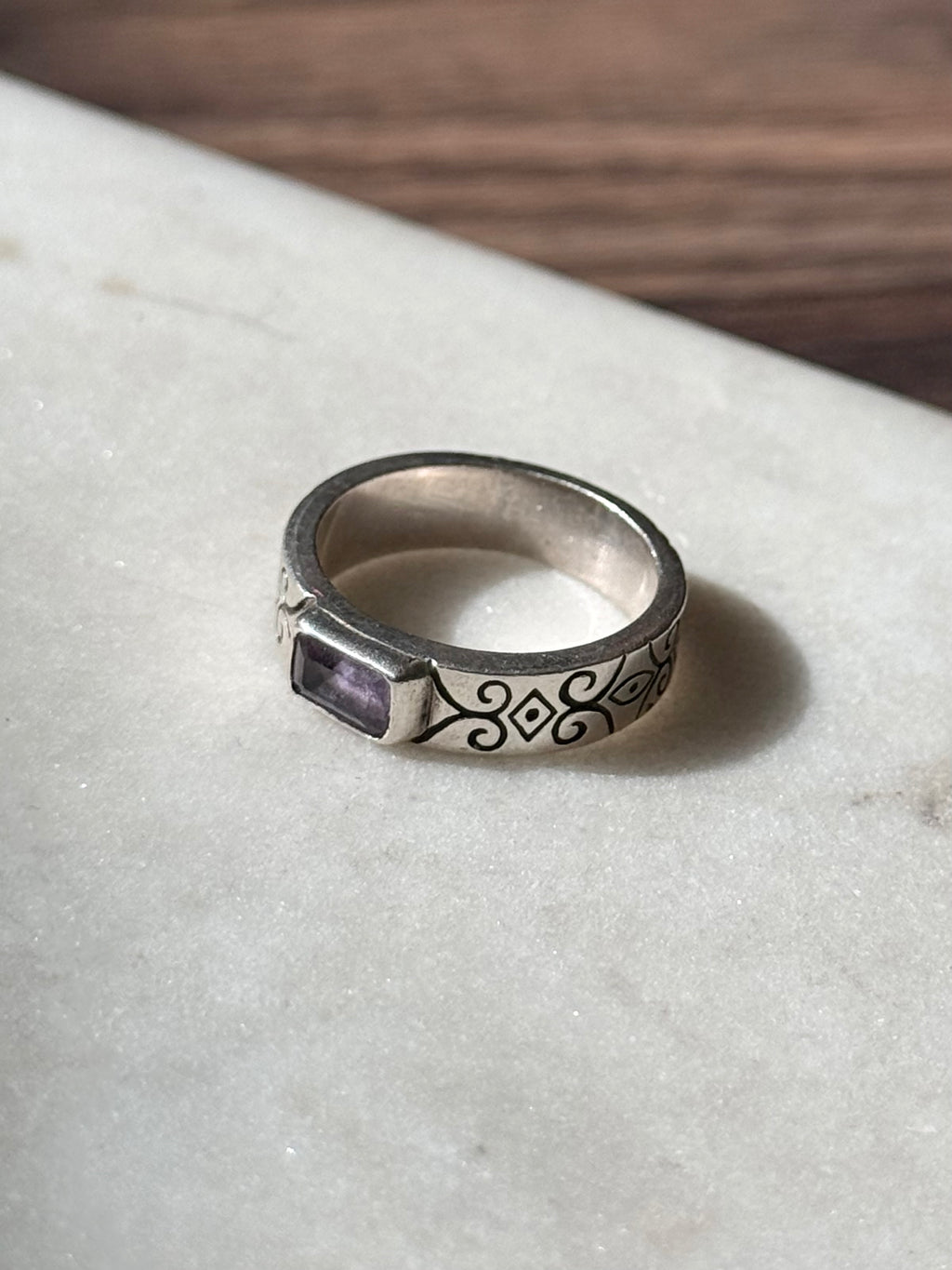 Amethyst Sterling Silver Ring Size 6.75
