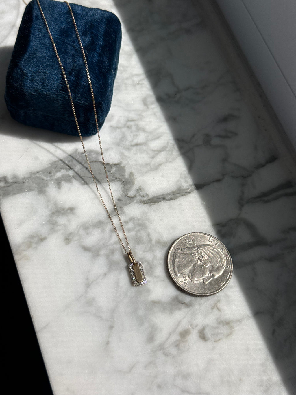 Adina Reyter 14k Gold Diamond Dog Tag Necklace