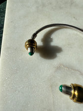 Load image into Gallery viewer, Malachite Mexico Sterling Silver &amp; Brass Bangle Bracelet
