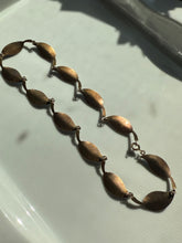 Load image into Gallery viewer, Meka Denmark Blue Enamel Leaf Gold Vermeil Sterling Necklace 15”
