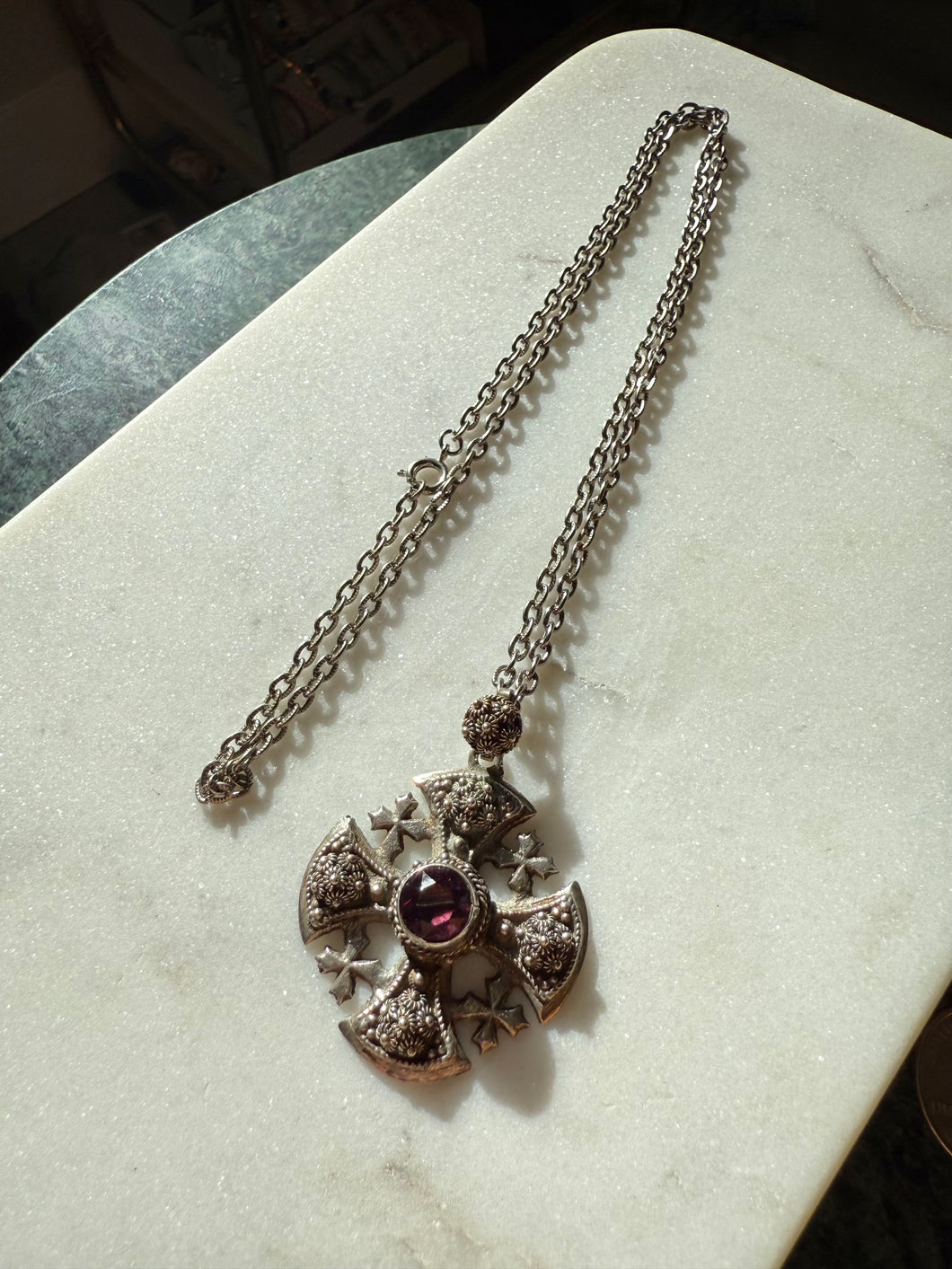 Maltese Cross Sterling Silver Necklace