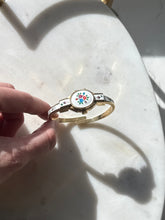 Load image into Gallery viewer, Vintage Enamel Floral Peekaboo Bangle Watch
