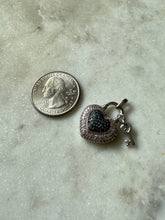 Load image into Gallery viewer, Diamond Sterling Silver Heart &amp; Key Pendant
