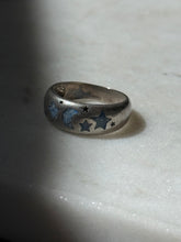 Load image into Gallery viewer, Celestial Inlay Sterling Silver Ring Size 4.75
