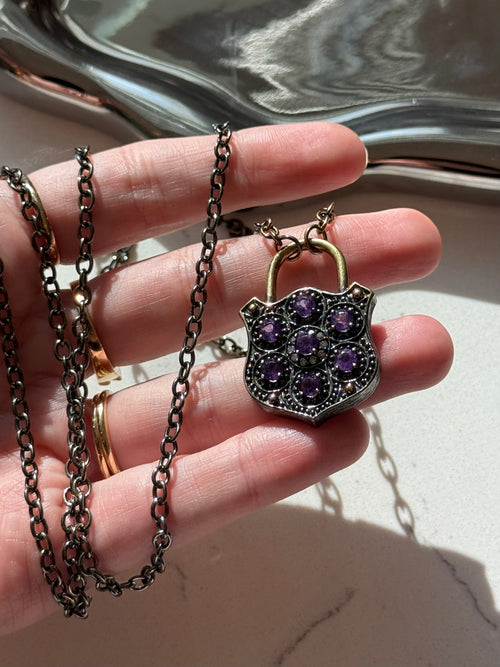Amethyst Two-Tone Sterling Necklace