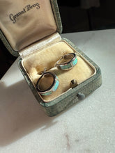 Load image into Gallery viewer, Opal Inlay Sterling Hoop Earrings
