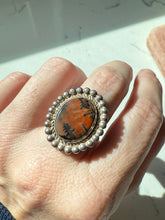 Load image into Gallery viewer, Vintage Petrified Wood Sterling Silver Ring Size 7
