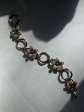 Load image into Gallery viewer, Antique 12k Gold Fill Two-Tone Flower Bracelet
