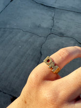 Load image into Gallery viewer, Vintage Initial ‘DM’ Solid 14k Gold Ring Size 4

