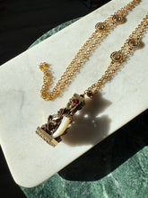 Load image into Gallery viewer, Vintage Gold Plated Snake Cabochon Fang Necklace
