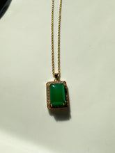 Load image into Gallery viewer, Chrysoprase &amp; CZ Gold Vermeil Necklace 18”

