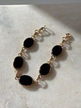 Load image into Gallery viewer, Black Onyx Oval Link Gold Fill Bracelet 7.5”
