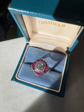 Load image into Gallery viewer, y2k Pink Glass Sterling Silver Ring Size 8
