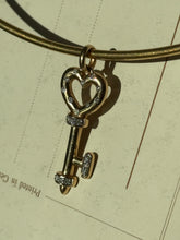 Load image into Gallery viewer, Solid 14k Yellow Gold Natural Diamond Heart Key Pendant

