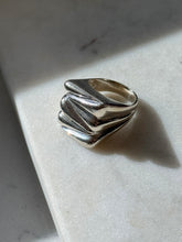 Load image into Gallery viewer, Chunky Vintage Square Sterling Silver Ring Size 6.75
