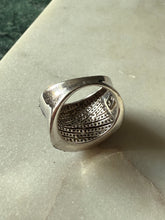 Load image into Gallery viewer, Blue Diamond Sterling Silver Wide Ring Size 6.25
