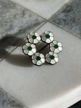 Load image into Gallery viewer, Floral Enamel Sterling Silver Brooch
