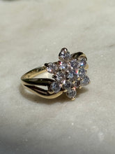 Load image into Gallery viewer, Vintage 1980s ‘Exquisite’ Natural Diamond Cluster Ring Size 5.75
