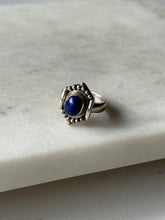 Load image into Gallery viewer, Vintage Lapis Sterling Silver Ring Size 7.75
