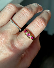 Load image into Gallery viewer, Antique 18k Yellow Gold Ruby &amp; Diamond Ring Size 9.25
