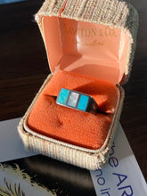 Load image into Gallery viewer, Turquoise Mother of Pearl Solid Sterling Silver Ring

