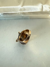 Load image into Gallery viewer, Emerald Eye Owl 14k Gold Ring Size 7.25
