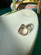 Load image into Gallery viewer, Vintage Green Stone Sterling Silver Ring Size 6.75
