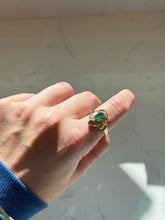 Load image into Gallery viewer, Emerald &amp; Diamond 14k Gold Ring Size 9
