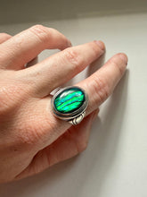 Load image into Gallery viewer, Paua Shell Sterling Silver Ring Size 9.5

