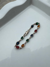 Load image into Gallery viewer, Rainbow Sterling Silver Bracelet 7.25”
