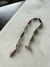 Load image into Gallery viewer, Leaf Sterling Silver Toggle Clasp Bracelet 7.25”
