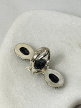 Load image into Gallery viewer, Abalone Shell Sterling Silver Elongated Ring Size 5
