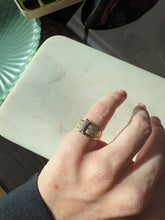 Load image into Gallery viewer, Vintage Two-Toned Solid 14k Gold Diamond Buckle Ring Size 5
