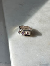 Load image into Gallery viewer, Vintage Amethyst &amp; Tourmaline Sterling Silver &amp; 10k Gold Ring Size 5.25
