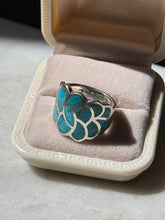 Load image into Gallery viewer, Turquoise Inlay Sterling Silver Ring Size 5.5

