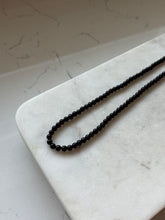 Load image into Gallery viewer, Vintage Black Onyx Bead Sterling Silver Necklace 18”
