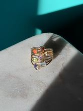 Load image into Gallery viewer, Multi Gemstone Gold Vermeil Ring Size 8.25
