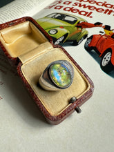 Load image into Gallery viewer, Chunky Green Stone Sterling Silver Ring Size 12.25
