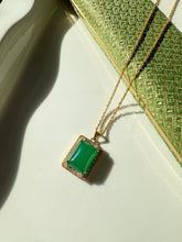 Load image into Gallery viewer, Chrysoprase &amp; CZ Gold Vermeil Necklace 18”
