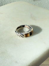 Load image into Gallery viewer, Italian Citrine Sterling Silver &amp; 18k Gold Ring Size 7
